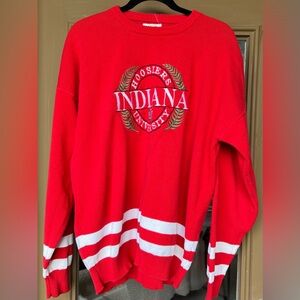 Logo 7 Indiana Hoosiers University Knit Sweater XL Red 100% Cotton